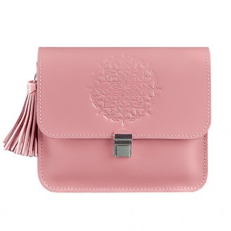 Бохо-сумка через плечо BlankNote Лилу Персик натуральная кожа розовая BN-BAG-3-pink-peach
