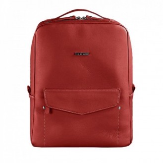 Женский городской рюкзак на молнии BlankNote Cooper Рубин натуральная кожа crust красный BN-BAG-19-red