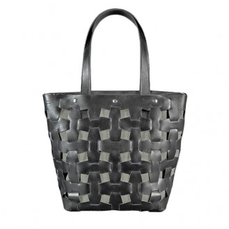 Женская сумка-шоппер BlankNote Пазл L Графит натуральная кожа crust чёрная BN-BAG-33-g