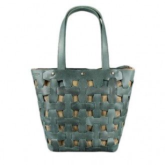 Женская сумка-шоппер BlankNote Пазл L Изумруд натуральная кожа crazy horse зелёная BN-BAG-33-iz