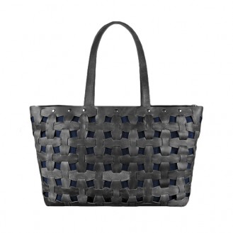 Женская сумка-шоппер BlankNote Пазл XL Графит натуральная кожа crazy horse чёрная BN-BAG-34-g-kr