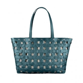 Женская сумка-шоппер BlankNote Пазл XL Малахит натуральная кожа crust тёмно-зелёная BN-BAG-34-malachite
