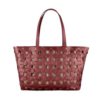Женская сумка-шоппер BlankNote Пазл XL Виноград натуральная кожа crust бордовая BN-BAG-34-vin