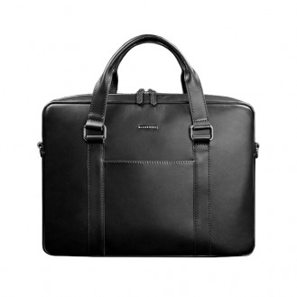 Мужская сумка для ноутбука и документов BlankNote Графит натуральная кожа чёрная BN-BAG-37-g