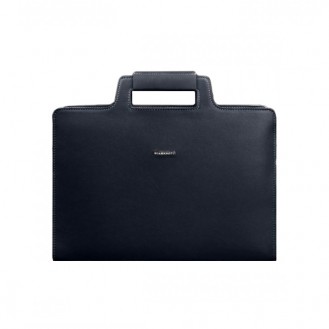 Женская сумка для ноутбука и документов BlankNote Сапфир натуральная кожа crust тёмно-синяя BN-BAG-36-navy-blue
