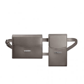 Набор сумок поясная/кроссбоди BlankNote Mini Мокко натуральная кожа crust коричневого цвета BN-BAG-38-beige
