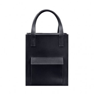 Женская сумка-шоппер с карманом BlankNote Бэтси Ночное небо натуральная кожа синяя BN-BAG-10-1-nn