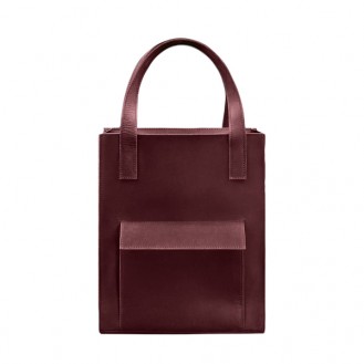 Женская сумка-шоппер с карманом BlankNote Бэтси Виноград натуральная кожа бордовая BN-BAG-10-1-vin-kr