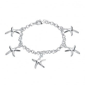 Женский браслет гальваническое серебрение Морские Звёзды 154760