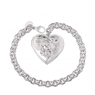 Женский браслет на руку с медальоном для фото VELI бижутерия Сердце Тебе 159656