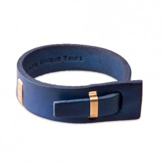 Кожаный браслет в один оборот LUY n-2-one-1 синий, 18.0 см