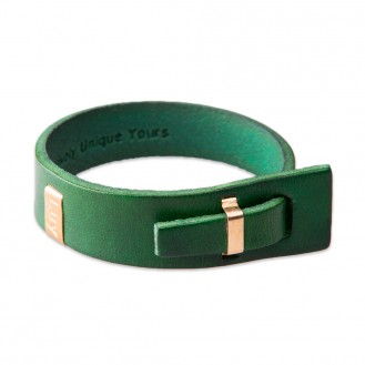 Кожаный браслет в один оборот LUY n-2-one-4 зелёный, 18.0 см