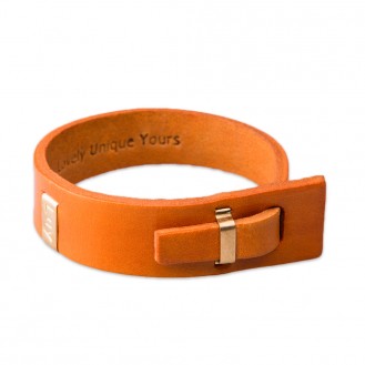 Кожаный браслет в один оборот LUY n-2-one-7 оранжевый, 18.0 см