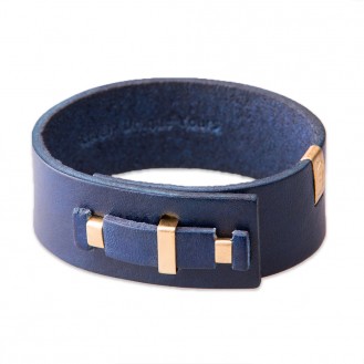 Кожаный браслет в один оборот LUY n-4-one-1 синий, 20.0 см