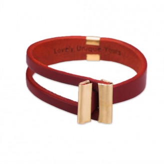 Кожаный браслет в один оборот LUY n-5-one-2 красный, 17.5 см