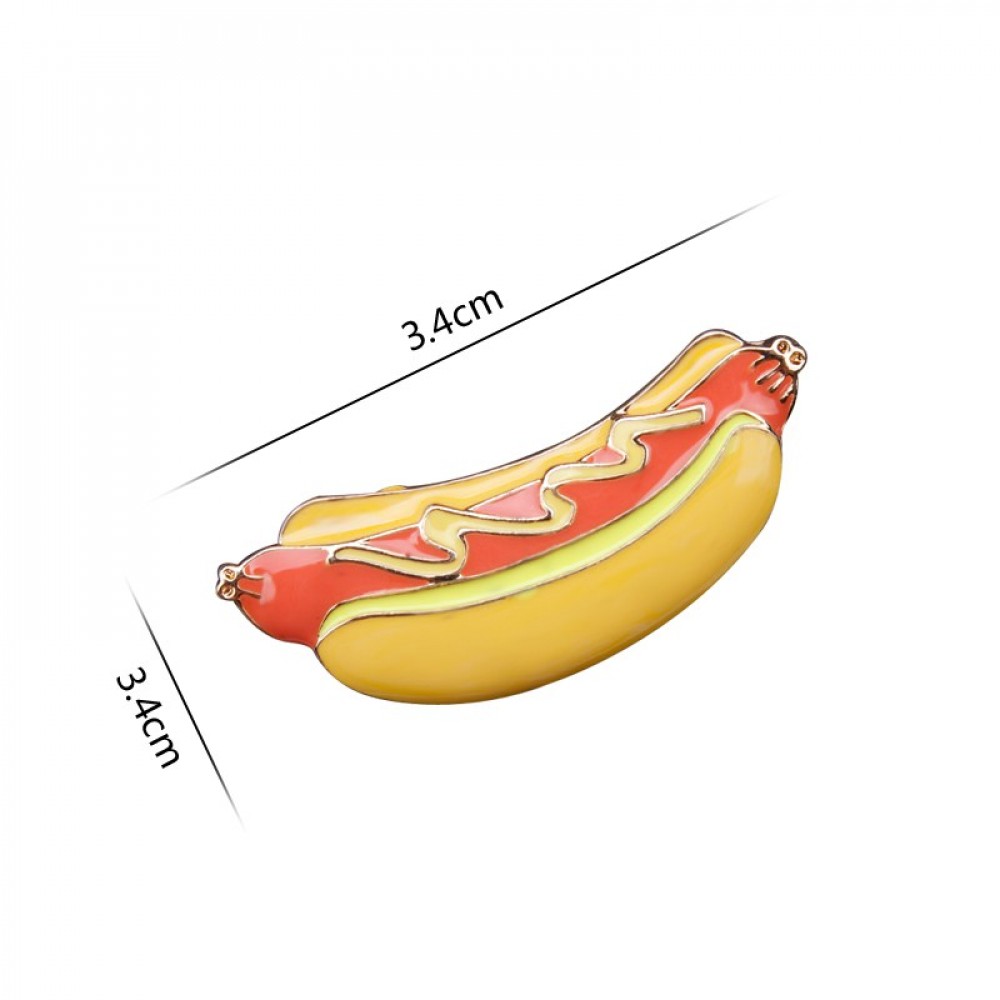 Фото 2Комплект значков BROCHE брошки бижутерия с эмалью Еда Пицца Хот-дог Гамбургер Глазунья BRGV110620