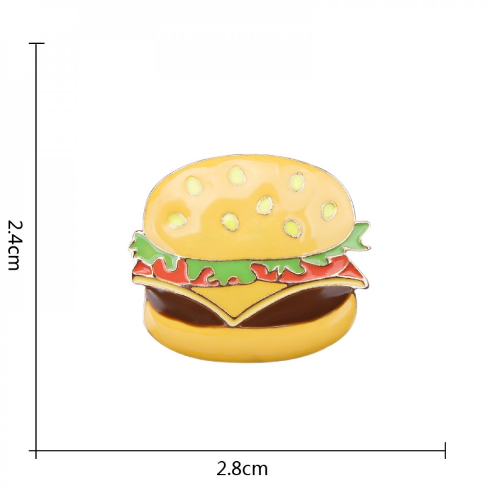 Фото 3Комплект значков BROCHE брошки бижутерия с эмалью Еда Пицца Хот-дог Гамбургер Глазунья BRGV110620