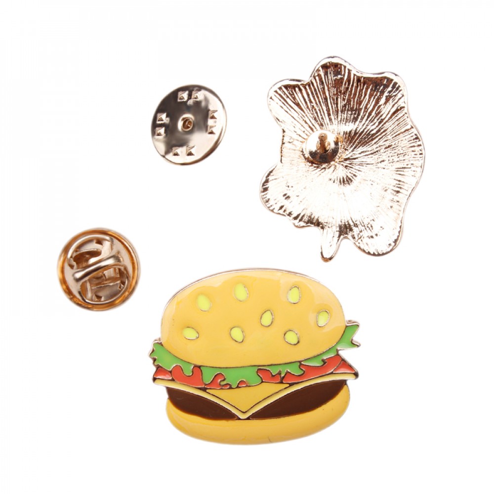 Фото 5Комплект значков BROCHE брошки бижутерия с эмалью Еда Пицца Хот-дог Гамбургер Глазунья BRGV110620
