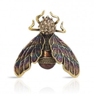 Брошь BROCHE бижутерия Насекомые Муха коричневая BRSF110815