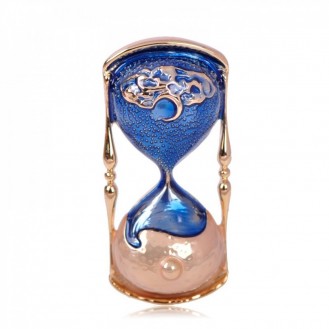 Брошь женская BROCHE бижутерия с эмалью Винтаж Песочные часы синяя BRBF110979