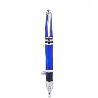 Брошь унисекс BROCHE бижутерия с эмалью Ручка Перо синяя BRSF110995