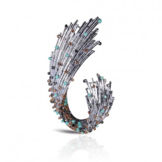 Брошь BROCHE бижутерия Великолепие бирюзовая BRBF114890