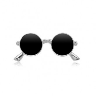 Брошь унисекс BROCHE бижутерия с эмалью Солнцезащитные очки серебристые BRSF110530