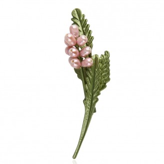 Брошь женская BROCHE бижутерия с жемчугом Цветы Лаванда BRSF110565