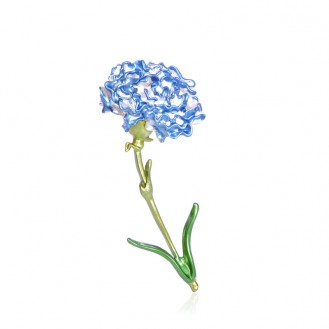 Брошь женская BROCHE бижутерия с эмалью Цветы Гвоздика голубая BRBF111173