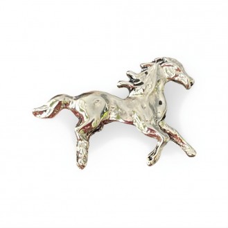 Брошь BROCHE бижутерия Животные Лошадь серебристая BRBF115117
