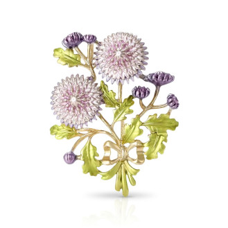 Брошь BROCHE бижутерия Цветы Хризантемы фиолетовая BRBF114873