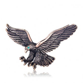 Брошь мужская BROCHE бижутерия Птицы Орёл золотистая BRBF111751