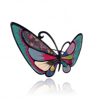 Брошь женская BROCHE бижутерия Насекомые Бабочка разноцветная BRSF111805