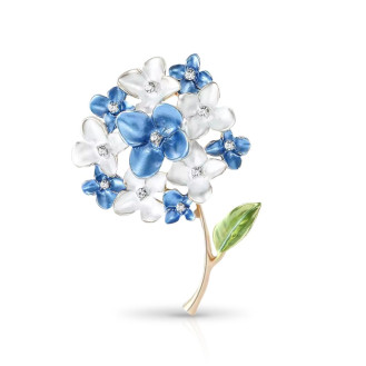 Брошь BROCHE бижутерия Цветы Гортензия синяя BRBF115429