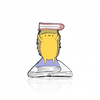 Брошь-значок женская BROCHE бижутерия с эмалью Ёжик Book`s Worm разноцветная BRGV112590