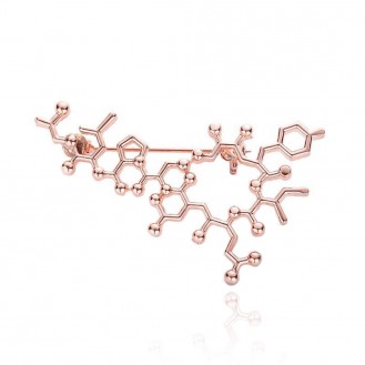 Брошь унисекс BROCHE бижутерия Медицина Молекула окситоцина медная BRSF112135