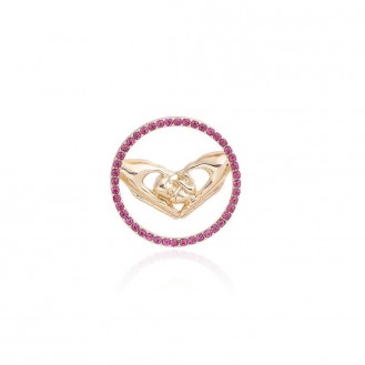 Брошь-значок женская BROCHE бижутерия с кристаллами Медицина Материнская любовь розовая BRGV112328