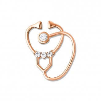 Значок (пин) BROCHE брошь бижутерия Медицина Фонендоскоп медный BRGV112342