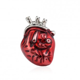 Брошь-значок унисекс BROCHE бижутерия с эмалью Медицина Анатомическое Сердце красная BRGV112359