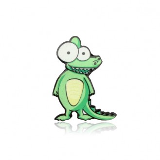 Брошь-значок унисекс BROCHE бижутерия Животные Джунгли Крокодил зелёная BRGV112609