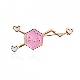 Брошь женская BROCHE бижутерия Медицина Молекула Дофамина золотистая BRBF112449