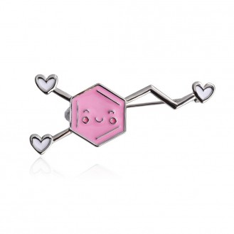 Брошь женская BROCHE бижутерия Медицина Молекула Дофамина серебристая BRBF112450