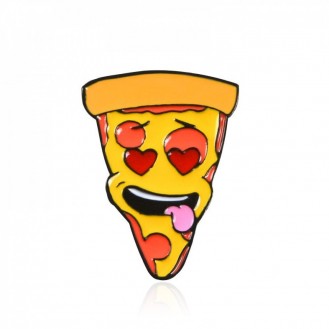 Брошь-значок унисекс BROCHE бижутерия с эмалью Pizza Lovely Сердечки BRGV112497