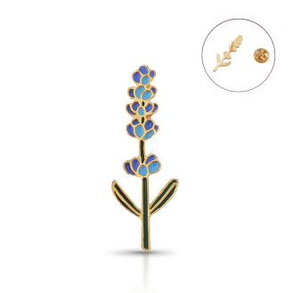 Брошь-значок женская BROCHE бижутерия с эмалью Цветы Лаванда BRGV112579