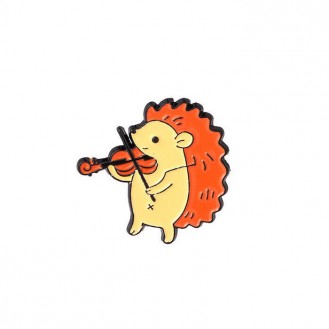 Брошь-значок женская BROCHE бижутерия Животные Оркестр Ёжик со скрипкой BRGV112602
