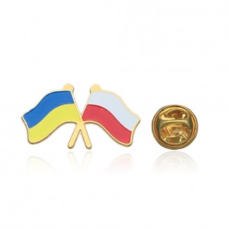 Брошь-значок унисекс BROCHE бижутерия Флаг Украина-Польша BRGV112619