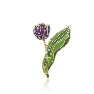 Брошь-значок женская BROCHE бижутерия с эмалью Цветы Тюльпан BRGV112655