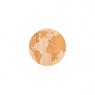Брошь-значок унисекс BROCHE бижутерия из дерева Карта мира коричневая BRGV112675