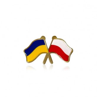 Брошь-значок унисекс BROCHE бижутерия Флаг Украина-Польша BRGV112691