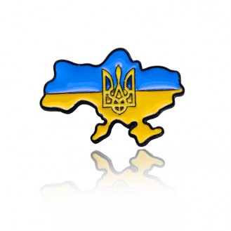 Брошь-значок унисекс BROCHE бижутерия Карта Украины с тризубом BRGV112714